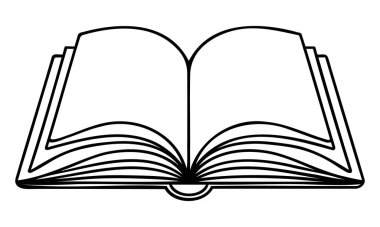 açık kitap satırı minimalizm dekoratif sanat çiziyor.