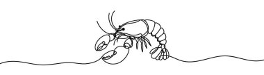 Sürekli bir kerevit çizimi ya da ıstakoz pozu. Pençeli hayvan
