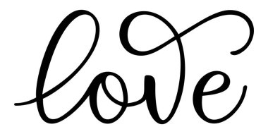 Kaligrafi yazıları - beyaz arkaplanda aşk.