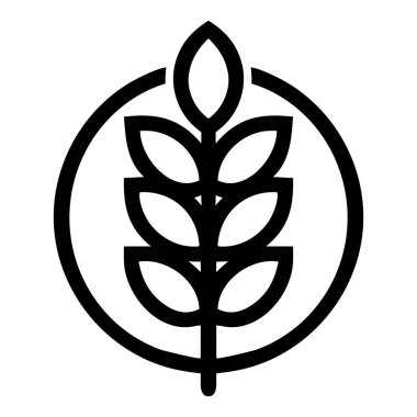 Buğday Tarımı Watt Kulak Logosu Şablonu Vektör Simgesi Tasarımı.