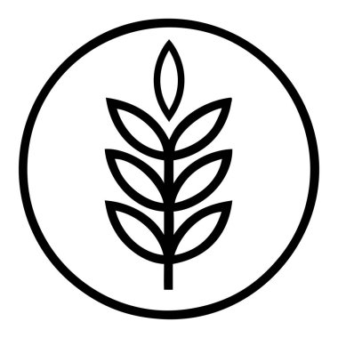 Buğday Tarımı Watt Kulak Logosu Şablonu Vektör Simgesi Tasarımı.