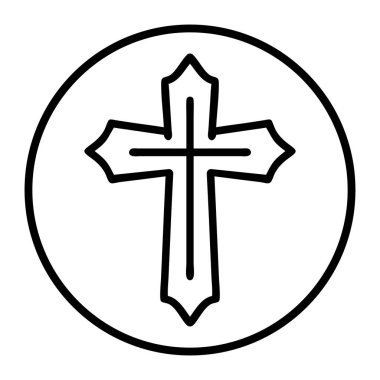 Hıristiyan haç simgesi ve sembol logosu.