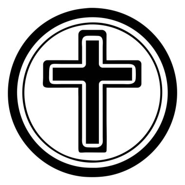 Hıristiyan haç simgesi ve sembol logosu.
