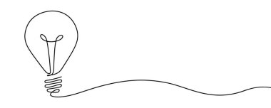Tek satır devam eden sanat fikri ampulü. Yaratıcı çözüm takım çalışması lambası konsepti minimal çizgi sanat tasarımı, hafif taslak çizim çizim çizim çizim çizimi çizim çizimi çizimi çizimi.