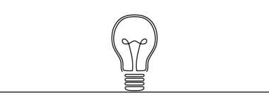 Tek satır devam eden sanat fikri ampulü. Yaratıcı çözüm takım çalışması lambası konsepti minimal çizgi sanat tasarımı, hafif taslak çizim çizim çizim çizim çizimi çizim çizimi çizimi çizimi.