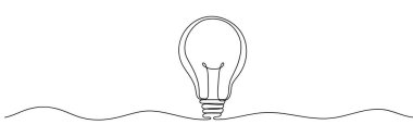 Tek satır devam eden sanat fikri ampulü. Yaratıcı çözüm takım çalışması lambası konsepti minimal çizgi sanat tasarımı, hafif taslak çizim çizim çizim çizim çizimi çizim çizimi çizimi çizimi.