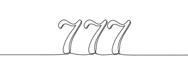 Şanslı üç yedili. Kumarhane tasarımı. Sürekli tek bir çizgi çiziyor..