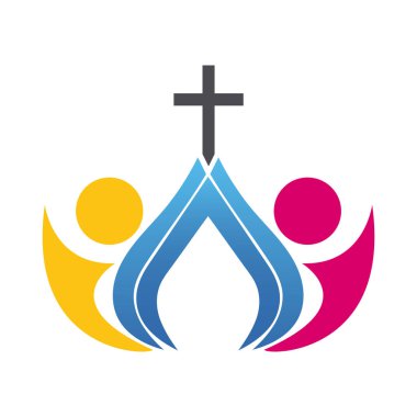 Hıristiyan logosu insanların vektörü.