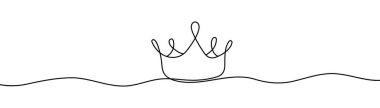 Devamlı bir taç çizimi ve kral ve heybetli vektör illüstrasyonunun taç sembolü sanatı..