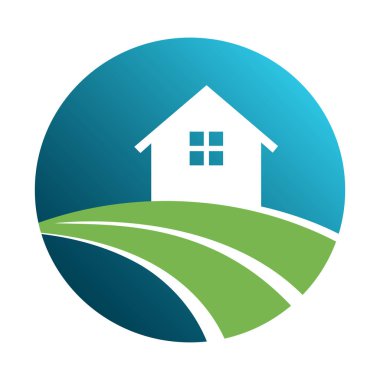 Logo tasarım çiftliği, tarım, doğa, manzara, filiz, bitki logosu ikonu, vektör sembolü fikri yaratıcı