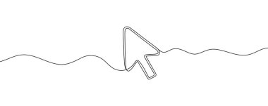 İmleç okunun aralıksız çizimi. İmleç okunun bir çizgi simgesi. Bir çizgi arkaplan çiziyor. Vektör çizimi. Düzenlenebilir vuruş.