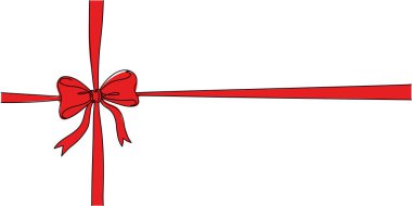 Paketleme yayı şeklinde hediye kutusu, kırmızı ambalaj kurdelesi ile bağlanmış Düzenlenebilir vuruş.