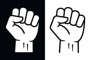 Yumruk erkek eli. Protesto sembolü. Güç işareti. Yumruk logosu. Kaldır yumruğunu. Devrim yumruğu. Dövüş ikonu. İnsan eli. Elle logo. Logo şablonu. Özgürlük sembolü. Kulak.