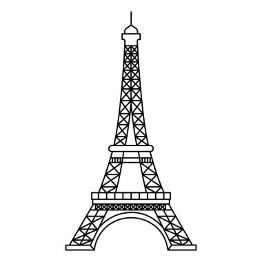 Eyfel kulesi ikonu. Fransa Paris 'in kara parçası