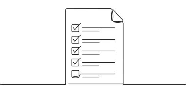 Pano simgesi satır vektör kontrol listesi. Görev çizgisi simgesi vektör çizimi. Düzenlenebilir vuruş.