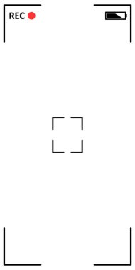 Video kamera çerçevesi görüntüsü. Akıllı telefon kamerasının ekranı. Ekrana odaklanıyor. Tam HD biçimi. Düzenlenebilir vuruş.