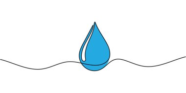 Devamlı iniş çizgisi. Bir damla su ya da başka bir sıvı. Bir çizgi arkaplan çiziyor. Vektör çizimi. Düzenlenebilir vuruş.