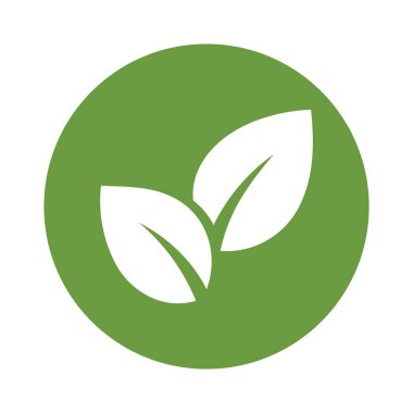 Yeşil yaprak simgeleri logosu. Ağaç ve bitki yaprakları. Simgeyi bırakır. Doğal, ekolojik, biyolojik, vejetaryen etiketler için elementlerin tasarımı. Vektör illüstrasyonu