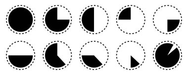 Bilgi grafikleri için çember yüzde diyagramları kümesi