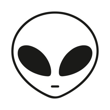 Uzaylı yeşil kafa beyaz arka plan vektör illüstrasyonunda izole edildi. Uygulamalar ve web siteleri için dünya dışı uzaylı yüzü veya baş sembolü sanat vektör simgesi simgesi