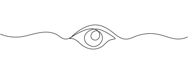 Gözler sürekli bir çizgi çiziyor. El çizimi insan gözü ve dalga çizgileri. Beyaz arkaplanda vektör çizimi izole edildi. Düzenlenebilir vuruş.