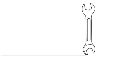 Simge simgesi sürekli tek satır çizimi, düzenlenebilir vuruş.