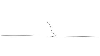 Devamlı çizgi animasyonunda kendini çizen bir güvenlik kaskı. İnşaat, koruma ve endüstriyel iş giyimi sembolü animasyon video.