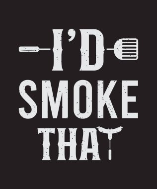 O tipografi bbq t-shirt tasarımını grunge efektli içerdim.