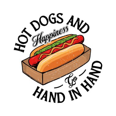 Hot Dog Typography Art for Food Lovers clipart