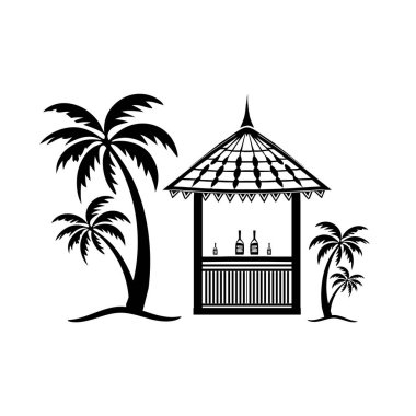 İnsanlar yaz mevsiminde tropikal içki barında dans ediyor.