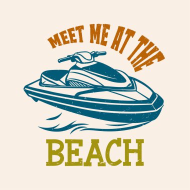 Benimle sahilde buluş. Yaz tipografi tasarımı