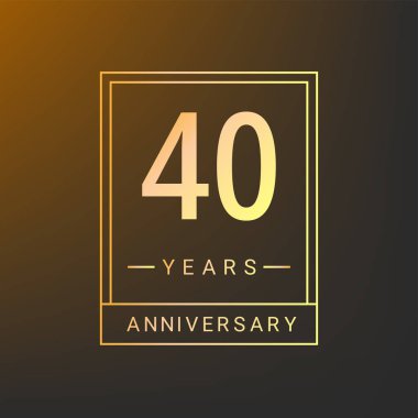 40. yıldönümü anısına altın bir tasarım. Organizasyonlar, kurumsal dönüm noktaları ya da doğum günü kutlamaları için mükemmel. Altın çerçeveli 40 rakamına sahiptir..