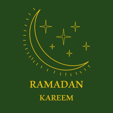 Ramazan kareem ve Mübarek arka plan İslami vektör illüstrasyonunu selamlıyorlar. Yeşil arkaplan ile Ramazan kareem vektör çizimi