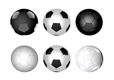 Balonlar de futbol en colores blanco y zenciler.