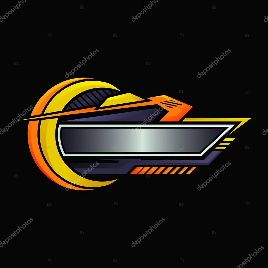 Blank racing logo. Futuristic technology logo. Gaming logo