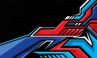 Araba çıkartması tasarımı. Araç ambalajları, yarış arabaları, spor ve giysi tasarımları için soyut yarış arka planı