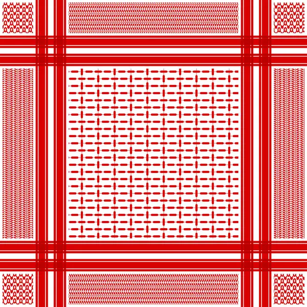 stock vector Red keffiyeh scarf fabric pattern background