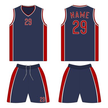 Basketbol forması önü ve arkası görünümü.