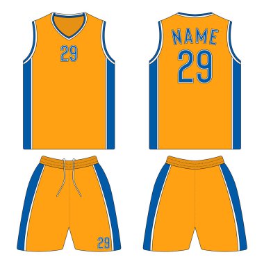 Basketbol forması önü ve arkası görünümü.