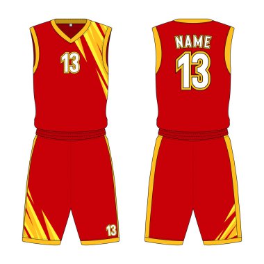 Basketbol forması ön ve arka görünüm şablonu