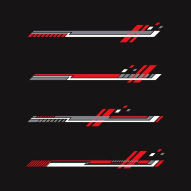 Yarış geometrisi çizgili araba ambalajı koleksiyonu