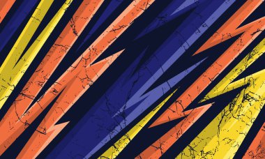 Soyut geometrik arkaplan yarış stili araba ambalajı tasarımı