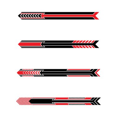 Set of racing geometry striped car wrap decal clipart