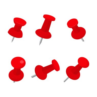 Farklı kırmızı itiş iğnesi illüstrasyonu koleksiyonu