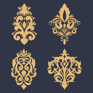 Lüks altın renkli çiçek süslemeleri.