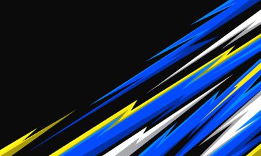 Soyut geometrik araba ambalajlı vinil çıkartma arka planı yarışıyor