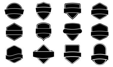 Farklı düz dizayn boş rozet logoları koleksiyonu