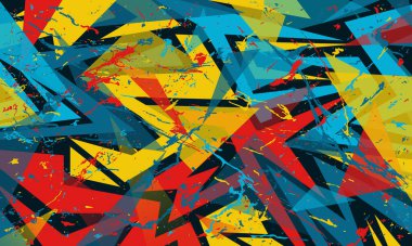 Araba ambalajı ve spor forması kumaşı için soyut renkli mürekkep sıçrama yarışı geometrik arkaplanı