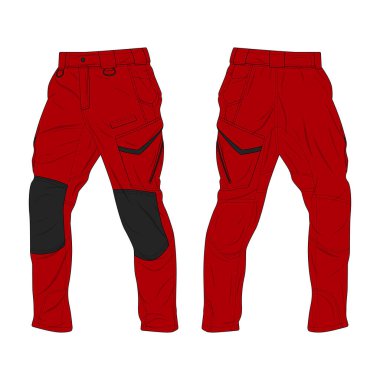 Kırmızı ve siyah doğa yürüyüşü pantolonu modeli.