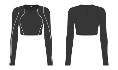 Kadınların spor kıyafetleri ön ve arka manzara.